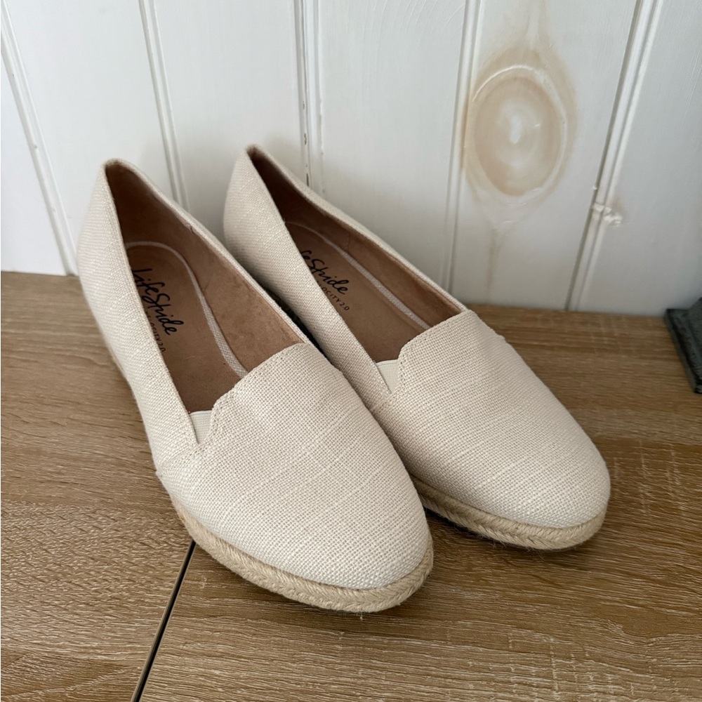 Beige Espadrille Flats